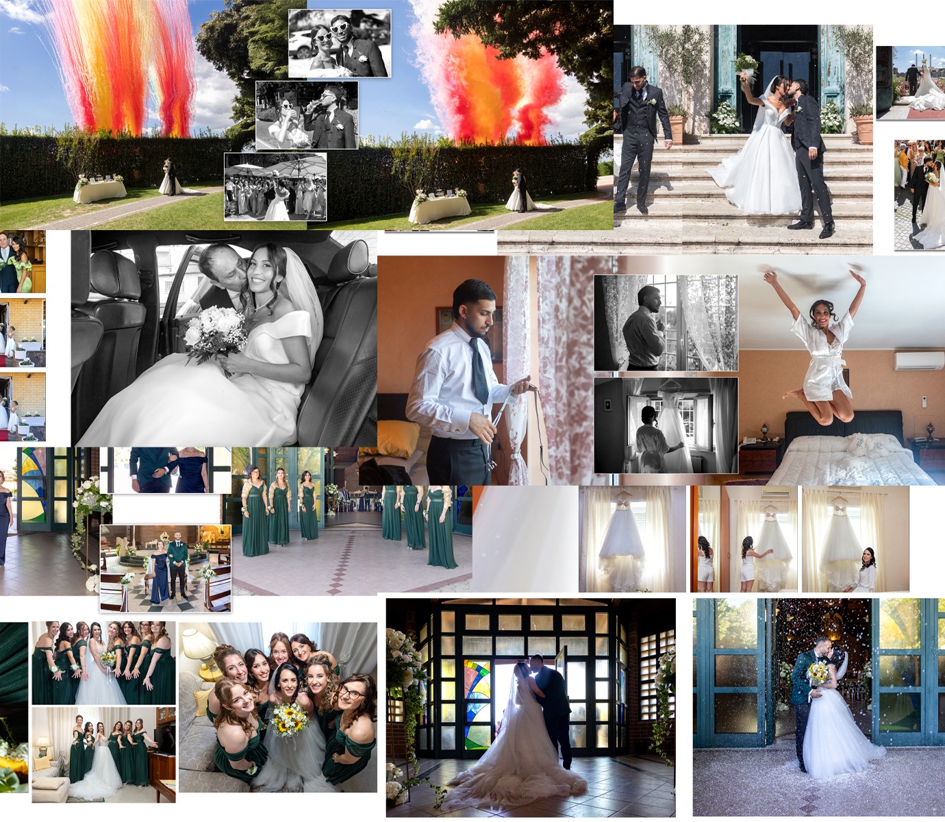 Album fotografico di matrimonio impaginato su misura